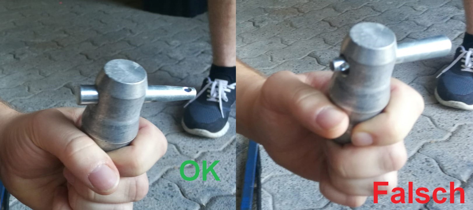 Wir stecken den Verbinder nun in die dafür vorgesehene Aushöhlung am Ende der Truss-Strecke