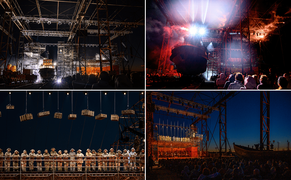 Open-Air-Oper in Litauen: Illumination des Bühnenbildes vom fliegenden Holländer mit Cameo Lights © Cameo/AdamHall