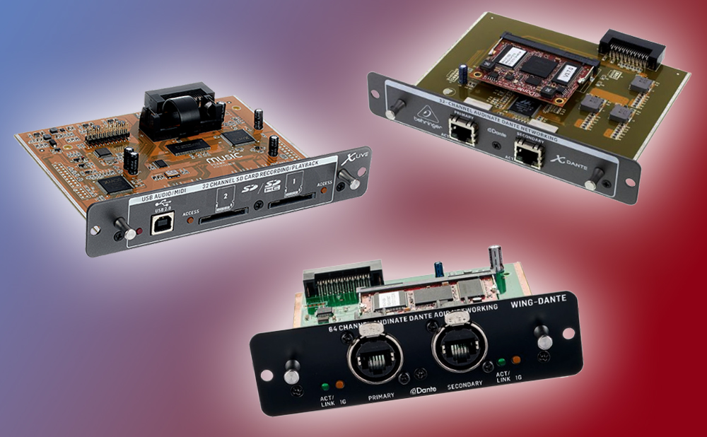 Abbildung von Einschubkarten: Dante + simultanes Recording