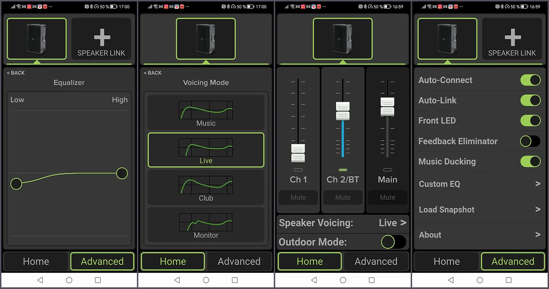 Verschiedene Einstellungen der App auf´m Handy © Mackie