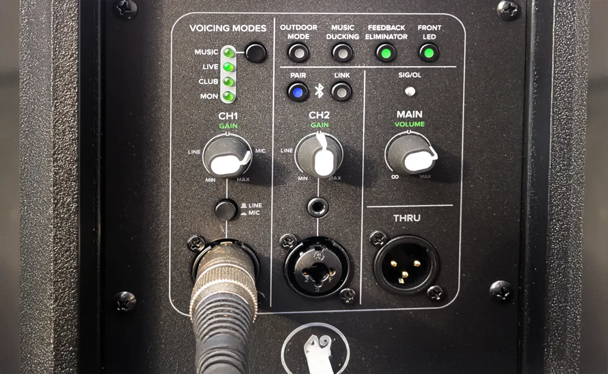 Mackie Thump 210XT Anschlüsse und Bedienung © Engelmann Promotion